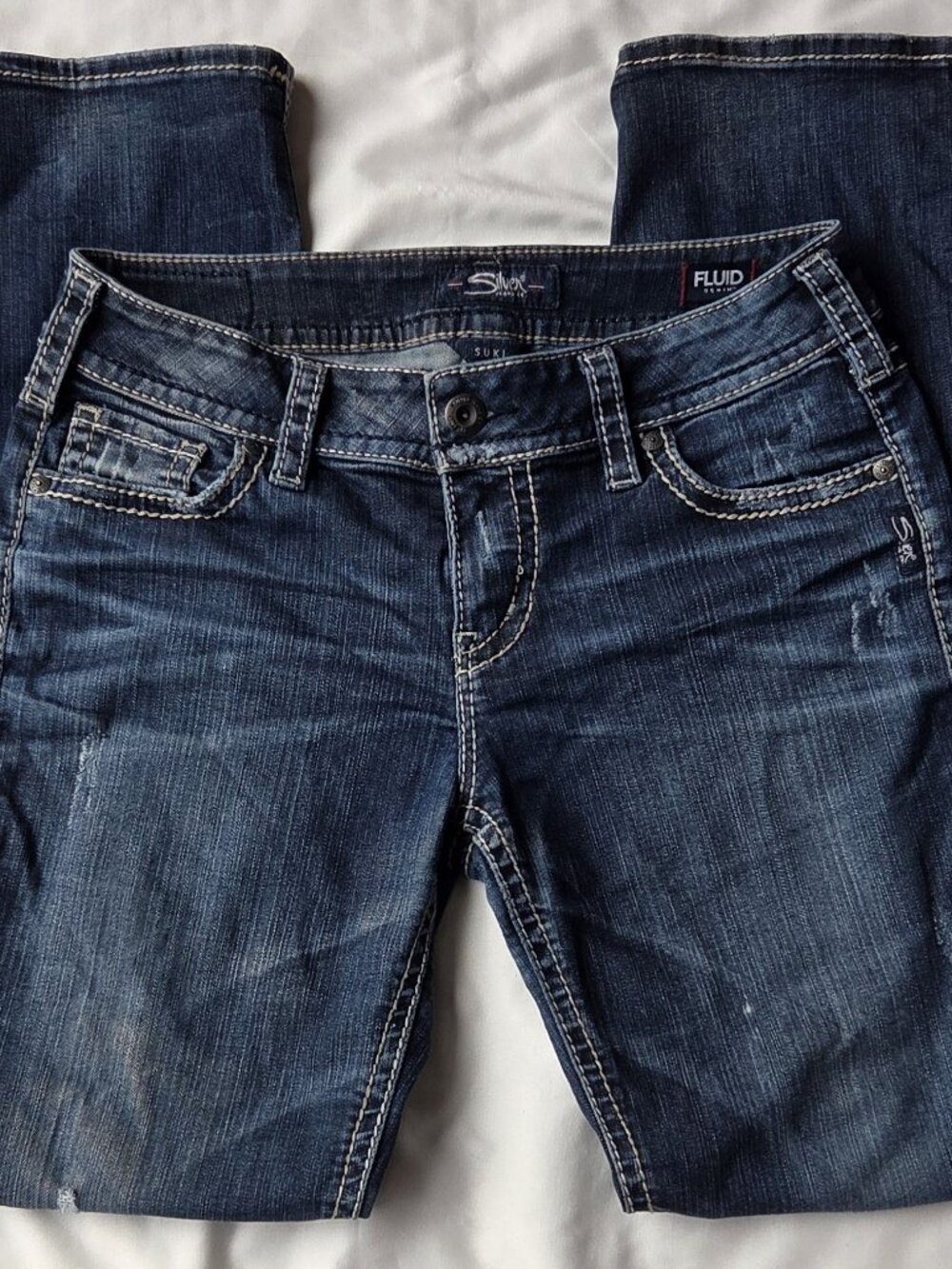 Silver Jeans Suki Straight Leg Jeans Womens Mid Rise Dark Wash W29 L32